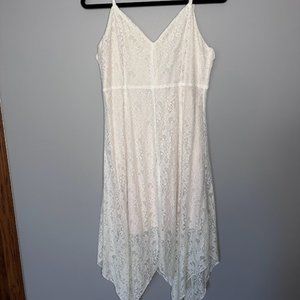 Speechless Asymmetrical Ivory Lace dress, size Large (juniors).